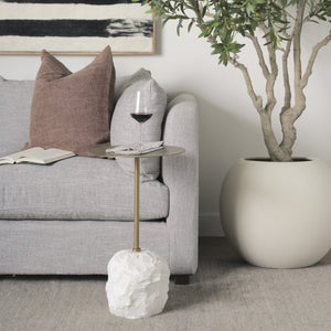 Mercana Rini Accent Table - Luxurious Metal and Stone Fusion for Modern Living Rooms, Entryways, or Bedrooms 70734-AB