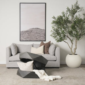 Mercana Arreto Hexagonal Coffee Table with Hydraulic Lift-Top Storage for Modern Living Room Elegance Black Wood | 36 x 36 70567