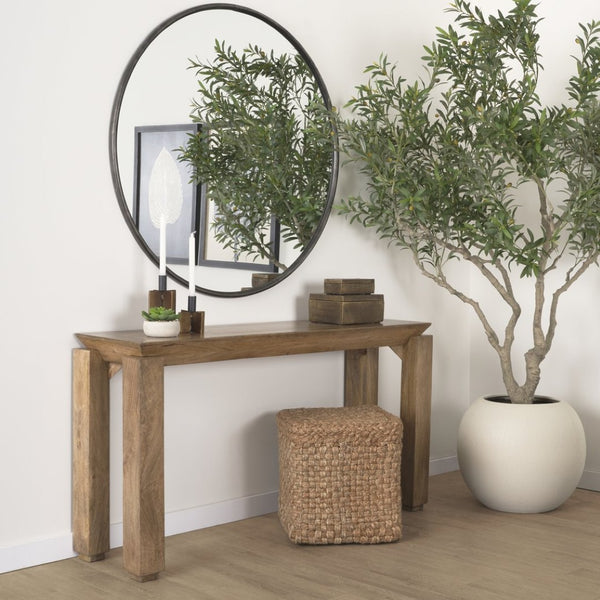 Mercana Sapphira Console Table - Handcrafted Solid Mango Wood with Tapered Top for Modern or Rustic Decor 70775-AB