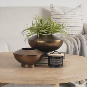 Mercana Quiana Large Gold Metal Vase - A Stunning Minimalist Accent for Modern Decor and Dried Botanicals Brushed Gold Metal | Medium 70663