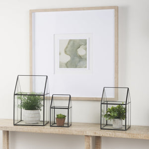 Mercana Sikes Compact Glass Terrarium with Rustic Metal Frame - Ideal Mini Greenhouse for Small Spaces Gold Metal | Glass | 10H 68838