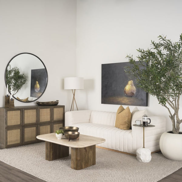 Mercana Symona Natural Stone & Mango Wood Coffee Table - Unique Sculptural Design for Modern Living Spaces 70880-AB