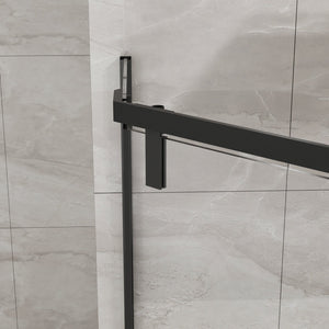 English Elm Goodyo Neo-Angle Frameless Shower Door 36x36x72 Corner Enclosure with 1/4" Tempered Glass, Matte Finish, 304 Stainless Hardware, Easy-Clean Black D163107681