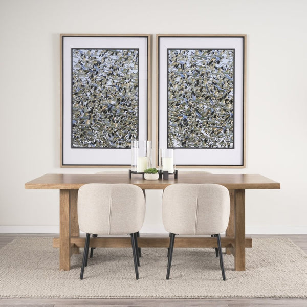 Mercana Suke Rectangular Dining Table - Solid Mango Wood with Trestle Base for Rustic and Modern Spaces 84" Natural Wood Top | Natural Wood Legs 70872-AB