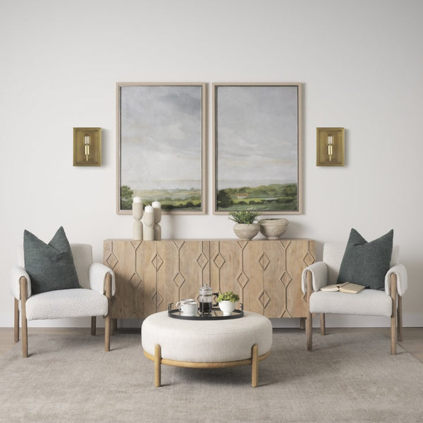 Mercana Cairn Contemporary Wall Sconce with Clear Glass Panels for Elegant Indoor Lighting Solutions Gold Metal 70446