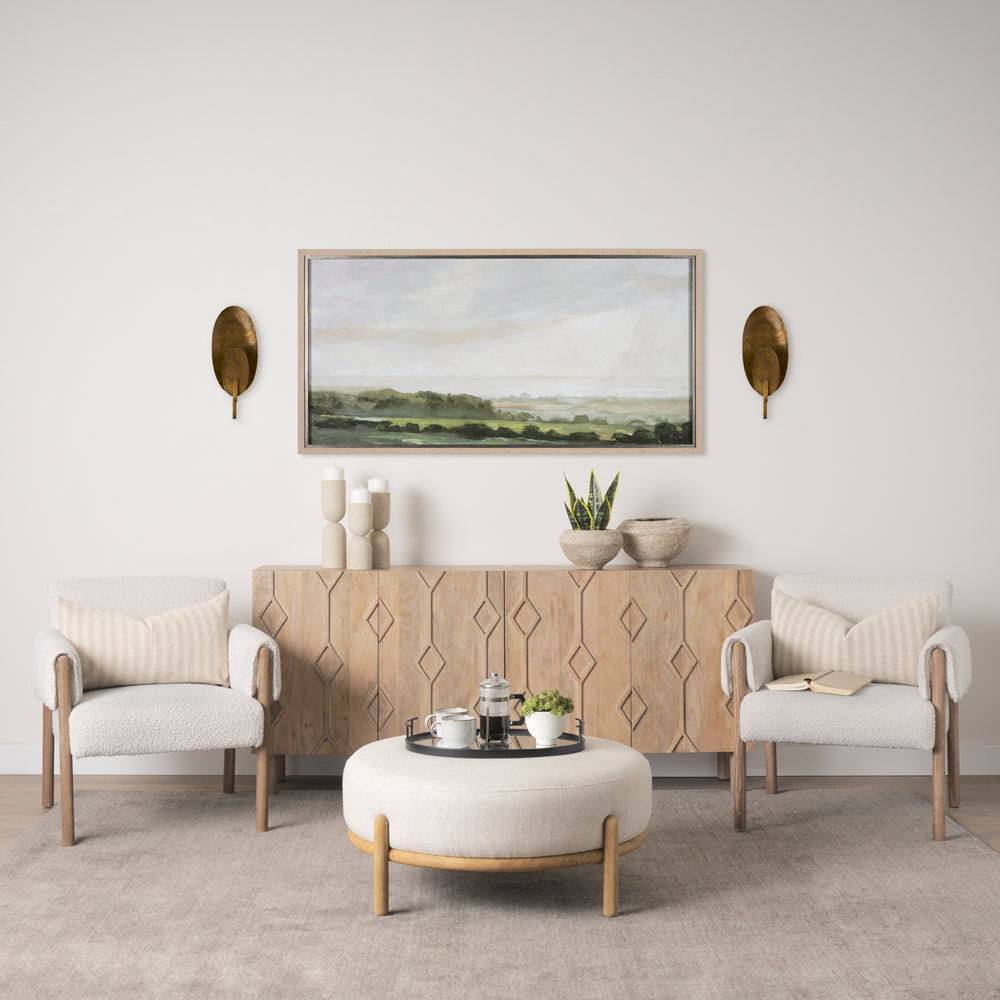 Mercana Clarence 7.0L x 5.3W x 17.0H Metal Hammered Gold Round Wall Sconce 68776