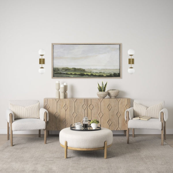 Mercana Edie Contemporary Two-Light Wall Sconce with Frosted Glass Globes for Stylish Ambient Lighting Gold Metal 70437