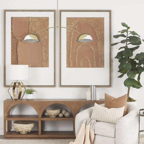 Mercana Cybill Modern Brushed Brass Chandelier with Elegant White Shades for Stylish Interior Illumination 70466