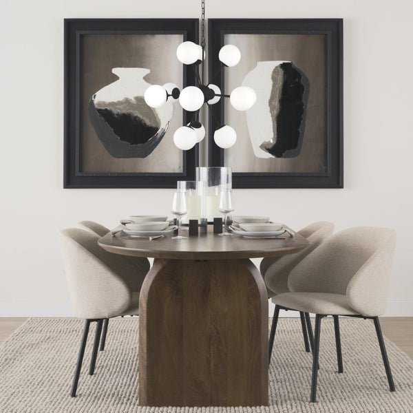 Mercana Barbara Brushed Gold Chandelier with Frosted Glass Globes - Modern Elegance for Any Space Matte Black | 11 Light 70459