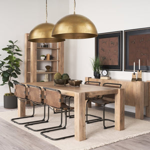 Mercana Karina Pendant Light – Stunning Hammered Dome Design in Matte Black with Luxurious Gold Interior Finish Brass-tone Metal | 24" Round 70100