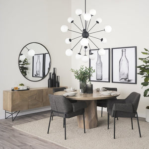Mercana Barbara Chandelier: Mid-Century Modern Design with Frosted Glass Globes for Stunning Illumination Matte Black | 18 Light 70458