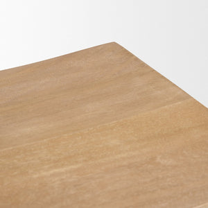 Mercana Taniel Industrial-Style Stool with Solid Wood Seat, Perfect for Kitchens, Cafés, and Workspaces Light Brown Metal | Black Metal 70817