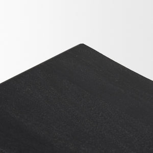 Mercana Taniel Industrial-Style Stool with Solid Wood Seat, Perfect for Kitchens, Cafés, and Workspaces Black Wood | Black Metal 70821