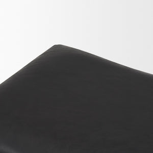 Mercana Taniel Leather and Metal Stool - Timeless Craftsmanship for Modern Spaces, Ergonomic Comfort Design Black Leather | Black Metal 70823