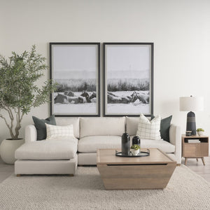 Mercana Halston Small Ottoman - Stylish Comfort with Performance Fabric for Modern Living Spaces, Easy Care Oatmeal | Large 70476