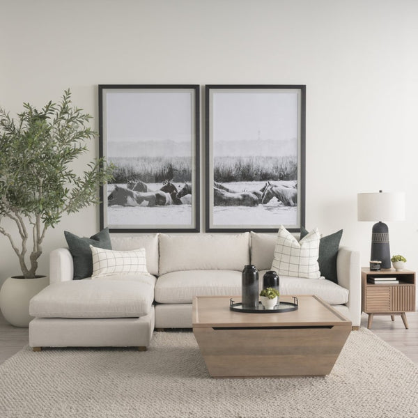 Mercana Halston Small Ottoman - Stylish Comfort with Performance Fabric for Modern Living Spaces, Easy Care Oatmeal | Large 70476