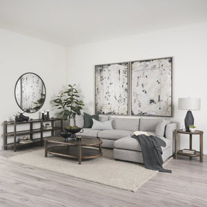 Mercana Halston Small Ottoman - Luxurious Performance Fabric Footrest for Stylish Living Room Comfort Light Gray | Large 70477