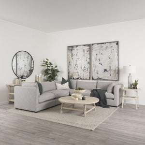 Mercana Halston Small Ottoman - Luxurious Performance Fabric Footrest for Stylish Living Room Comfort Light Gray | Corner 70485