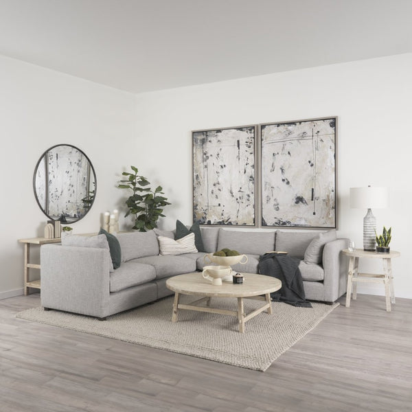 Mercana Halston Small Ottoman - Luxurious Performance Fabric Footrest for Stylish Living Room Comfort Light Gray | Corner 70485