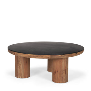 Mercana Tucson Natural Wood w/ Round Black Oak Top Coffee Table  70888-AB