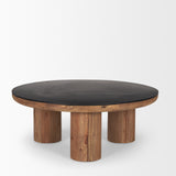 Mercana Tucson Natural Wood w/ Round Black Oak Top Coffee Table  70888-AB