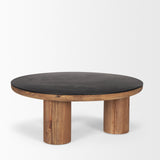 Mercana Tucson Natural Wood w/ Round Black Oak Top Coffee Table  70888-AB