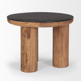 Mercana Tucson Natural Wood w/ Round Black Oak Top Side Table  70889-AB