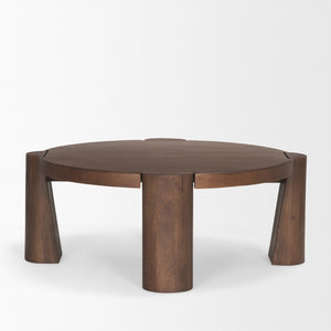 Mercana Tammar Round Coffee Table - Solid Mango Construction with Elegant Tapered Legs for Modern Living Spaces 70842-AB
