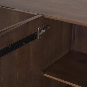 Mercana Tammar 4-Door Sideboard – Modern Mango Storage Solution with Clean Lines and Curved Edges for Style 70844