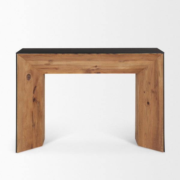Mercana Tabor Rustic-Modern Console Table with Waterfall Design - Perfect for Entryways and Living Spaces 70893