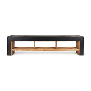 Mercana Tabor Natural Wood Waterwall Media Console – Rustic Meets Modern Elegance for Your Living Room 70894