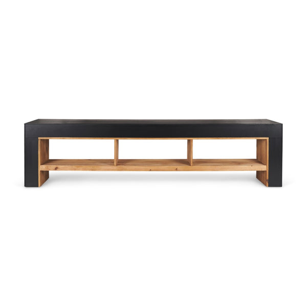 Mercana Tabor Natural Wood Waterwall Media Console – Rustic Meets Modern Elegance for Your Living Room 70894