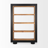 Mercana Tabor Natural Wood w/ Black Oak Frame Bookcase 70895