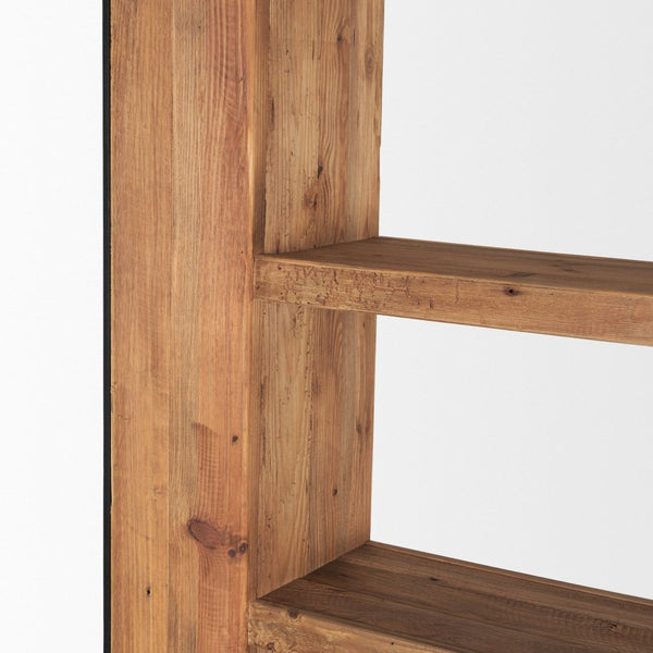 Mercana Tabor Rustic Wood Bookcase with Sleek Frame - Stylish Storage Solution for Modern Living Spaces 70895