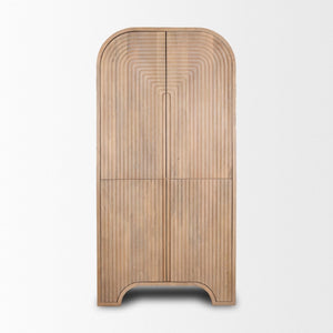 Mercana Sorina Curio Cabinet - Sculptural Solid Mango Wood Design for Elegant Display and Storage Solutions 70836
