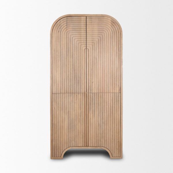 Mercana Sorina Curio Cabinet - Sculptural Solid Mango Wood Design for Elegant Display and Storage Solutions 70836