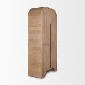 Mercana Sorina Curio Cabinet - Sculptural Solid Mango Wood Design for Elegant Display and Storage Solutions 70836