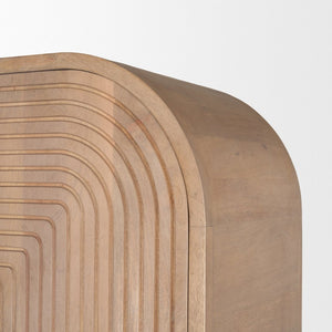 Mercana Sorina Curio Cabinet - Sculptural Solid Mango Wood Design for Elegant Display and Storage Solutions 70836