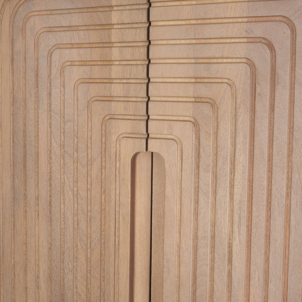 Mercana Sorina Curio Cabinet - Sculptural Solid Mango Wood Design for Elegant Display and Storage Solutions 70836