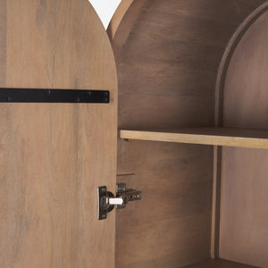 Mercana Sorina Curio Cabinet - Sculptural Solid Mango Wood Design for Elegant Display and Storage Solutions 70836