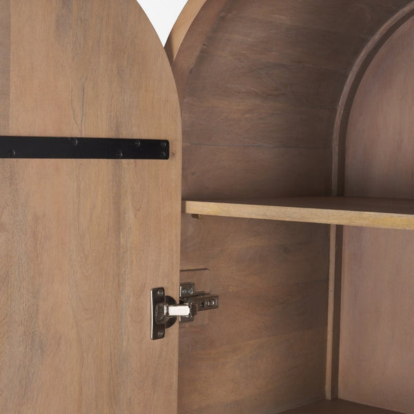 Mercana Sorina Curio Cabinet - Sculptural Solid Mango Wood Design for Elegant Display and Storage Solutions 70836