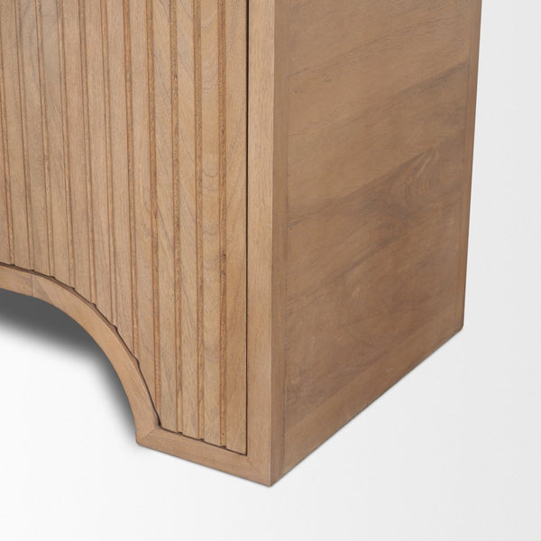 Mercana Sorina Curio Cabinet - Sculptural Solid Mango Wood Design for Elegant Display and Storage Solutions 70836