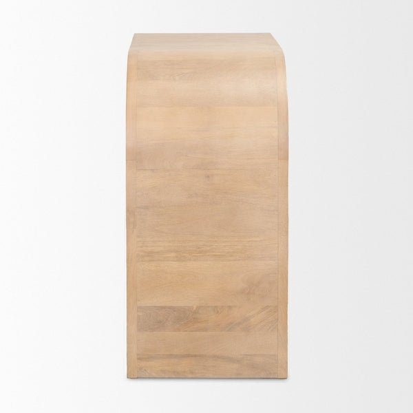 Mercana Sorina Accent Cabinet – Stylish Solid Mango Wood Storage with Reverse-Fluted Doors & Rounded Corners 70837