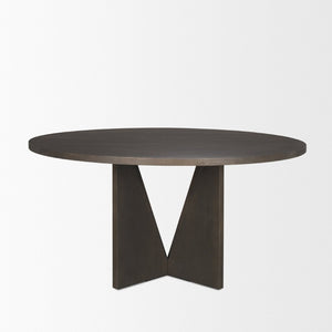 Mercana Tarro Dining Table - Solid Wood Craftsmanship with Geometric Base for Modern Dining Elegance 70840