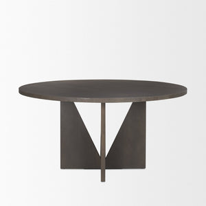 Mercana Tarro Dining Table - Solid Wood Craftsmanship with Geometric Base for Modern Dining Elegance 70840