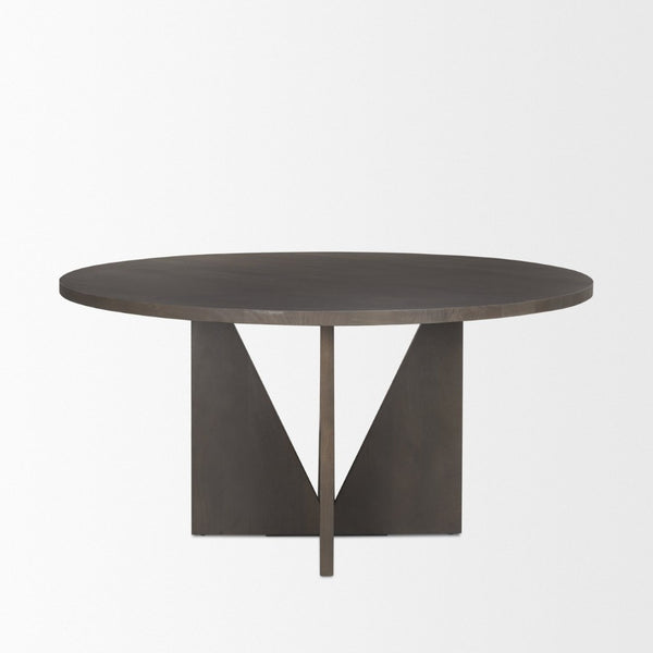 Mercana Tarro Dining Table - Solid Wood Craftsmanship with Geometric Base for Modern Dining Elegance 70840