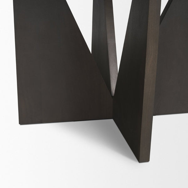 Mercana Tarro Dining Table - Solid Wood Craftsmanship with Geometric Base for Modern Dining Elegance 70840