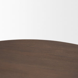 Mercana Shima Round Coffee Table with Arched Legs - Contemporary Mango Wood Design for Modern Living Spaces Dark Brown Wood 70832