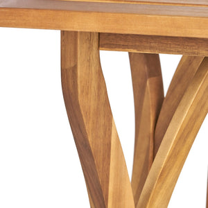 English Elm Helen Outdoor Acacia Hardwood Dining Chairs Curved Slat Back Patio Set of Two 54555.00TEA6_57488.00