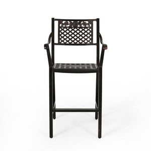 English Elm Christopher Knight Home® - TAHOE Athena Outdoor 29" Cast Aluminum Barstool Set of 2, Copper Finish, Weather-Resistant Mesh Scroll Design 65141.00